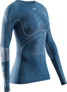 Funkčné tričko X-bionic Energy Accumulator 4.0 Shirt LG SL Wmn Mineral Blue/Arctic White - 2024/25