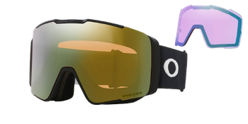 Lyžiarske okuliare Oakley Line Miner Pro L Matte Black Prizm Sage Gold + náhradné zorníky Prizm Iced - 2024/25