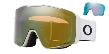 Lyžiarske okuliare Oakley Line Miner Pro L Matte White Prizm Sage Gold + náhradné zorníky Prizm Sapphi - 2024/25