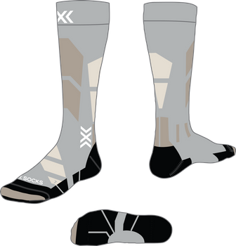 Lyžiarske ponožky X-Socks Ski Perform Merino OTC Seal Grey/Light Sand - 2024/25