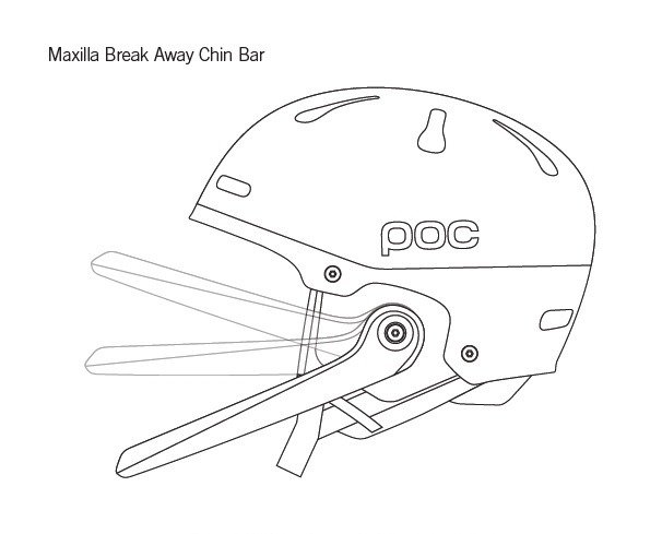 Chránič čeľuste POC Maxilla Break Away System Uranium Black - 2024/25