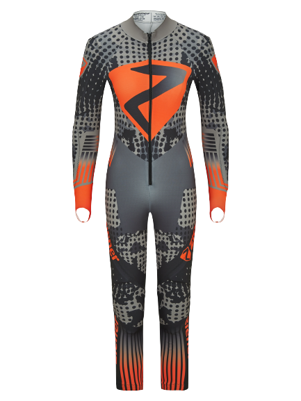 Lyžiarska kombinéza Ziener RCE Racesuit Padded Junior Black Foggy Print Orange Pop - 2023/24