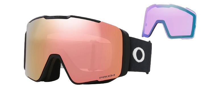 Lyžiarske okuliare Oakley Line Miner Pro M Matte Black Prizm Rose Gold + náhradné zorníky Prizm Iced - 2024/25