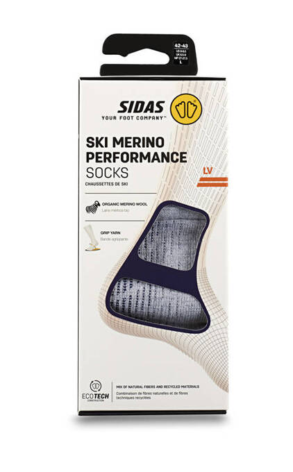 Lyžiarske ponožky Sidas Ski Merino Performance Light Grey/Coral 2024/25