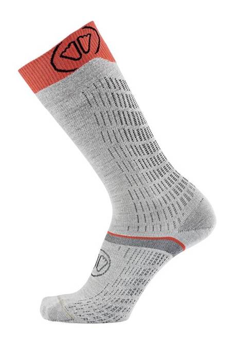 Lyžiarske ponožky Sidas Ski Merino Performance Light Grey/Coral 2024/25