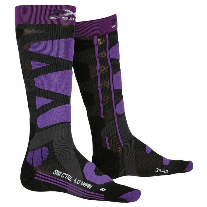 Lyžiarske ponožky X-Socks Ski Control 4.0 Women Charcoal Melange/Purple - 2023/24