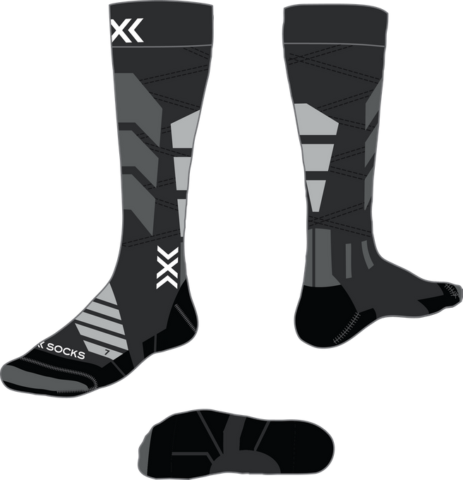 Lyžiarske ponožky X-socks Ski Expert OTC X Black/Light Grey - 2024/25