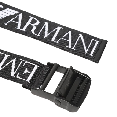 Pásik Emporio Armani Black/White Logo