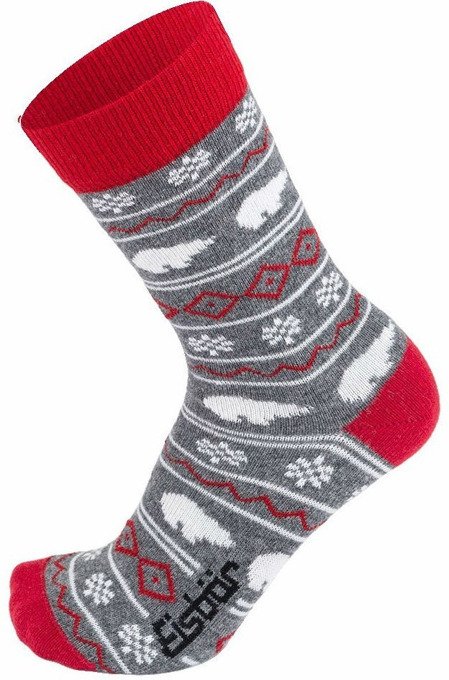 Ponožky EISBAR Easylife Jacquard Grey Mel/Red
