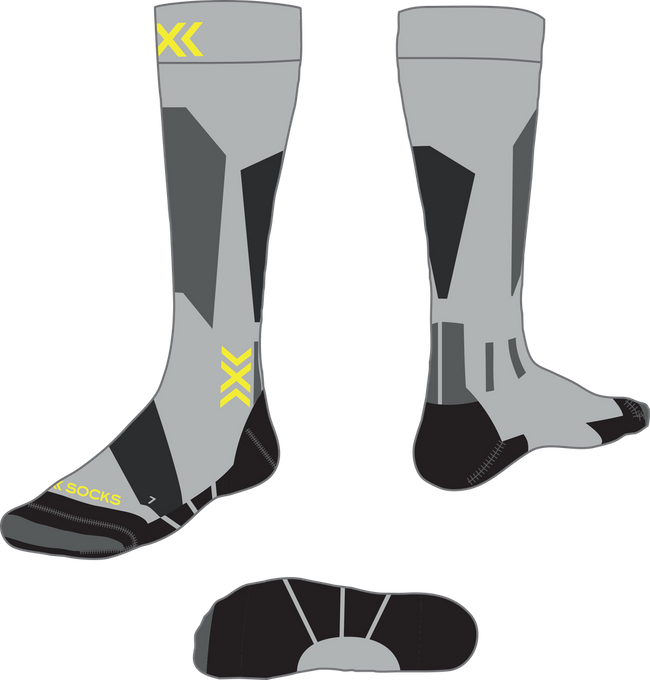 Ponožky X-socks Ski Discover OTC Rhino Grey/Canary - 2024/25