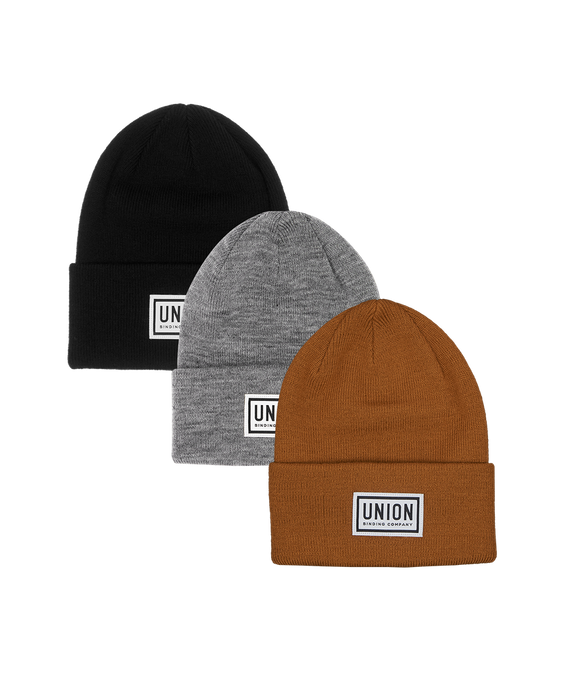 Union High Cuff Beanie (3pcs) Black, Grey, Brown - 2024/25