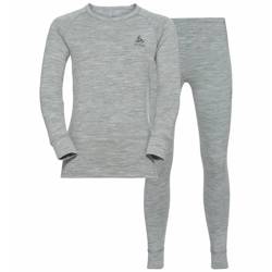 Funkčné prádlo ODLO Set long Merino 200 Kids Grey Melange - 2022/23