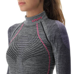 Funkčné tričko UYN Woman Ambityon UW Shirt LG SL Melange Turtle Neck Black Purple/Raspberry - 2024/25