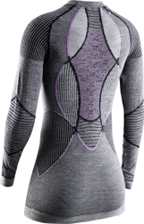 Funkčné tričko X-BIONIC Apani 4.0 Merino Shirt Round Neck LG SL Women Black/Grey/Magnolia - 2022/23