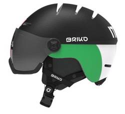 Lyžiarska helma BRIKO Teide Visor Italia FISI Matt Black/White - 2022/23 